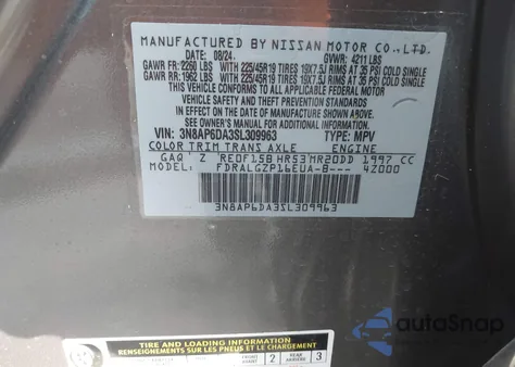 2025 Nissan Kicks Sr Fwd from USA, damaged, VIN 3N8AP6DA3SL309963